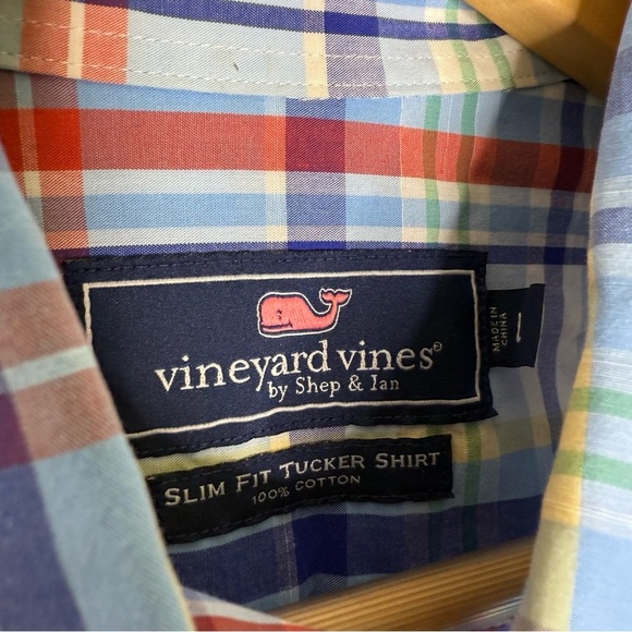 Vineyard Vines Slim Fit Tucker Shirt Multicolor Plaid Button-Up Men’s Large - Picture 5 of 5